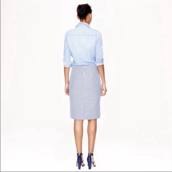J. Crew Number 2 Pencil Seersucker Skirt - Picture 3 of 9
